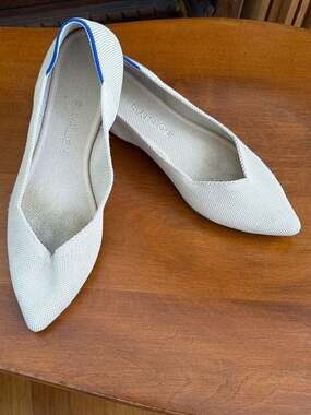 Rothy's The Point Ecru Pointed Toe Flats Size W7.5